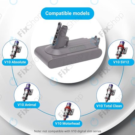 Dyson V10 - Baterija 969352-02, SV12, 206340 Li-Ion 25.2V 3000mAh