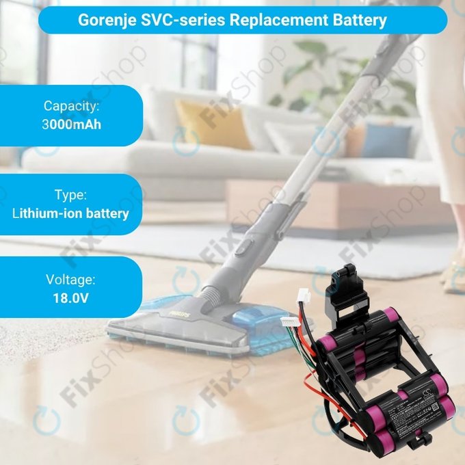 Gorenje SVC-series - Baterija 861789 Li-Ion 18.0V 3000mAh HQ