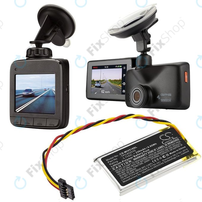 Baterija za Mio MiVue 508, 518, 528, 538, 608, 618, 792, 230mAh, Li-Pol, 3.7V, TPC402035, HQ