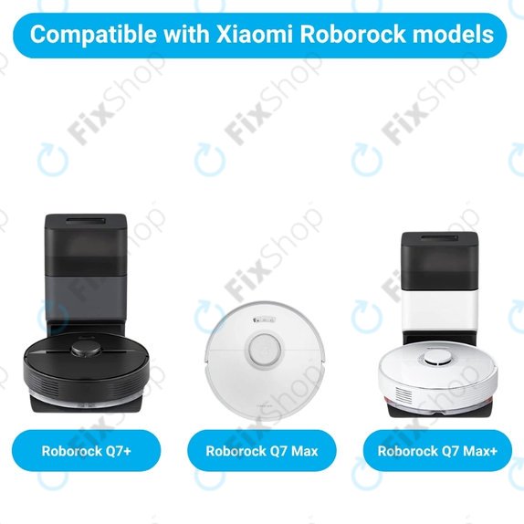 Komplet nadomestnih delov za Xiaomi Roborock Q7+, Q7 Max, Q7 Max+ (1x Glavna krtača, 2x Filter, 2x Stranska krtača – bela)