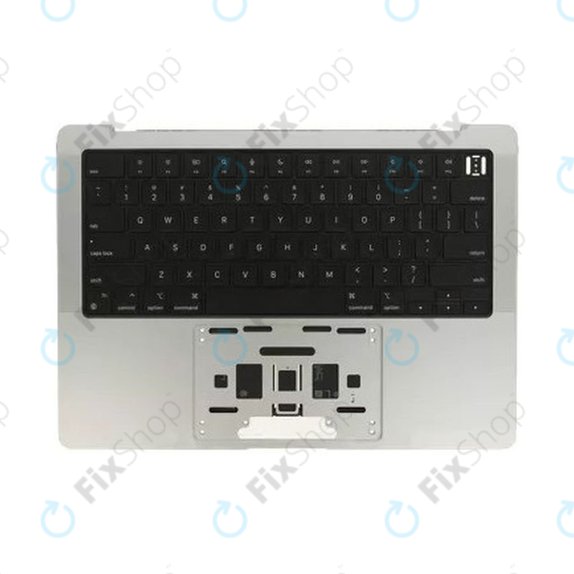 Zgornji okvir tipkovnice za MacBook Pro 14", A2442 (2021), A2779 (2023), US tipkovnico in baterijo, Silver, 661-32211, Genuine Apple