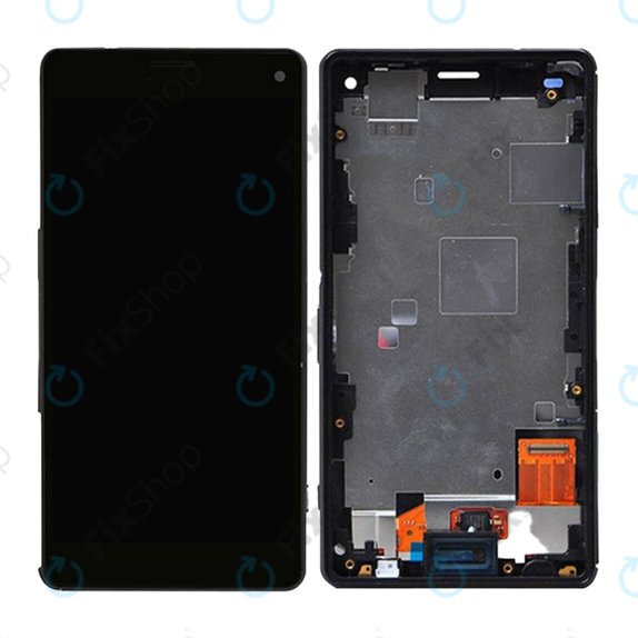 Sony Xperia Z3 Compact D5803 - LCD zaslon + steklo na dotik + okvir (Black) TFT