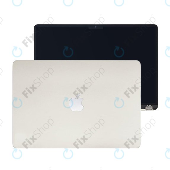 LCD zaslon za MacBook Air 15", A3114 (2024), s sprednjim steklom in pokrovom, Starlight, 661-40261, Genuine Apple
