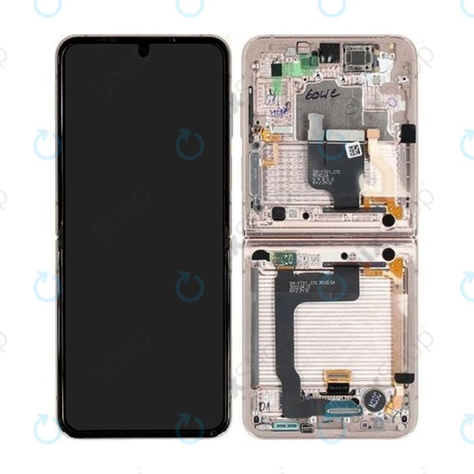 Samsung Galaxy Z Flip 4 F721B - LCD zaslon + steklo na dotik + okvir (Pink Gold) - GH82-29440C, GH82-30238C, GH82-30239C, GH82-29441C Genuine Service Pack