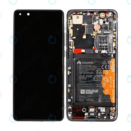 Huawei P40 Pro Plus - LCD zaslon + steklo na dotik + okvir + baterija + senzor prstnih odtisov (Ceramic Black) - 02353RVJ Genuine Service Pack