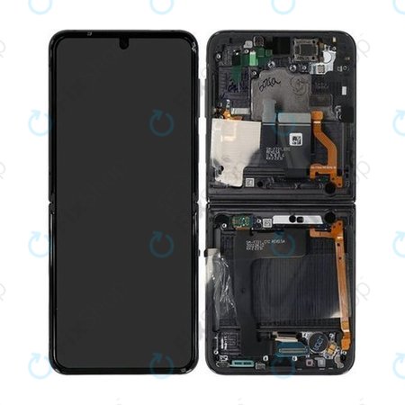 Samsung Galaxy Z Flip 4 F721B - LCD zaslon + steklo na dotik + okvir (Graphite) - GH82-29440A, GH82-30238A, GH82-30239A, GH82-29441A Genuine Service Pack