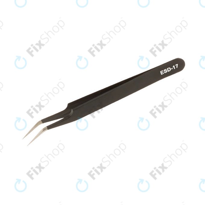 Vetus ESD-17 - Antistatična kovinska pinceta z upognjeno konico (115mm)