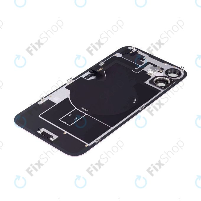 Apple iPhone 16 - Steklo zadnjega ohišja + Leča kamere + Kovinska plošča + Magsafe magnet (Pink)