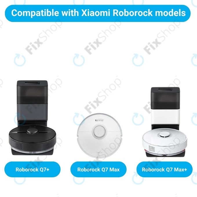 Komplet nadomestnih delov za Xiaomi Roborock Q7+, Q7 Max, Q7 Max+ (1x Glavna krtača, 2x Filter, 2x Stranska krtača – bela)