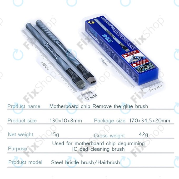 Mechanic - Jeklena krtača za PCB/BGA za čiščenje IC blazinic in odstranjevanje lepila