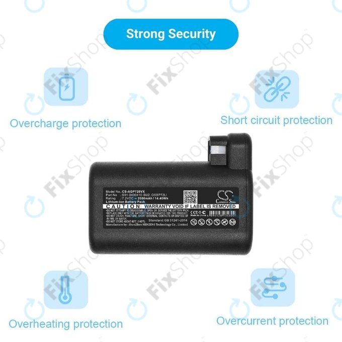 AEG RX-series, Electrolux E, P-series - Baterija S91-0400410-SU2, OSBP72LI, OSBP72LI25 Li-Ion 2000mAh HQ
