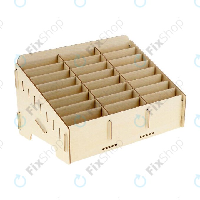 Univerzalno leseno stojalo / organizator za telefone s 24 predali