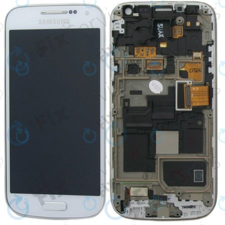 Samsung Galaxy S4 Mini i9195 - LCD zaslon + steklo na dotik + okvir (White Frost) - GH97-14766B Genuine Service Pack