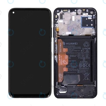 Huawei P40 Lite - LCD zaslon + steklo na dotik + okvir + baterija (Midnight Black) - 02353KFU Genuine Service Pack