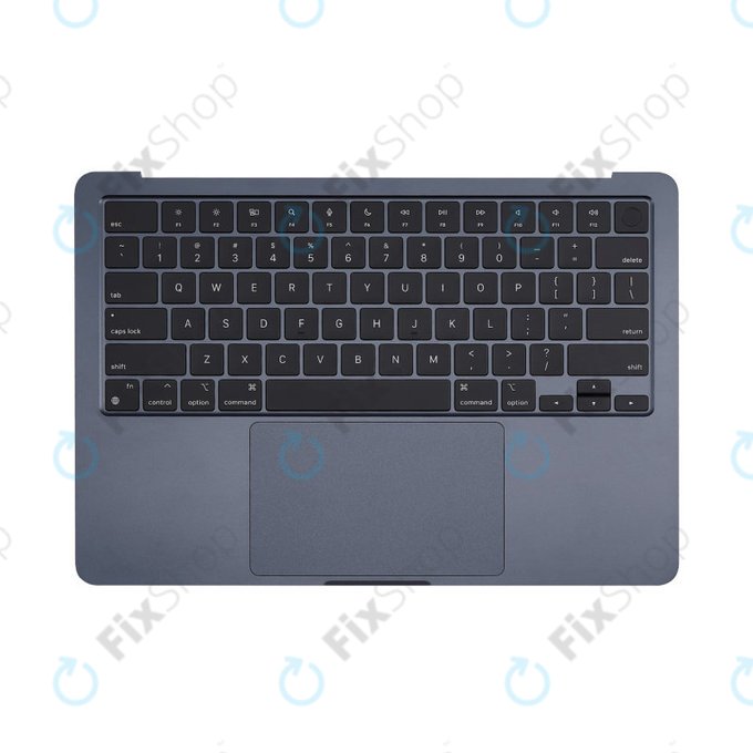 Zgornji okvir tipkovnice za MacBook Air 13", A3113 (2024), US tipkovnico in baterijo, Midnight, 661-40230, Genuine Apple