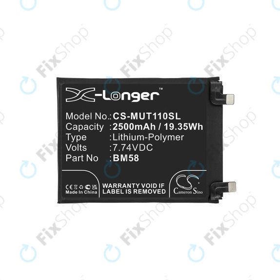 Baterija za Xiaomi 11T Pro, 2500mAh, Li-Pol, 7.74 V, BM58, HQ