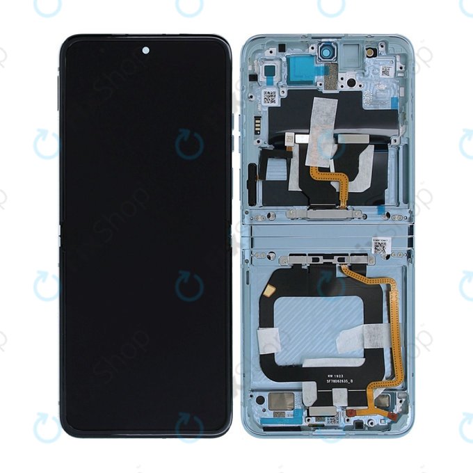 Motorola Razr 40 Ultra - LCD zaslon + steklo na dotik + okvir (Glacier Blue) - 5D68C22597 Genuine Service Pack