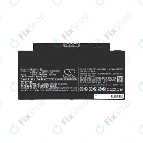 Baterija za Fujitsu Lifebook AH77, A556, A3510, U536, 4050mAh, Li-Pol, 10.8V, CP641484-01, HQ