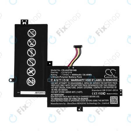 Baterija za Asus VivoBook Flip TP501, TP501UA, 4000mAh, Li-Pol, 7.6V, C21N1518, HQ