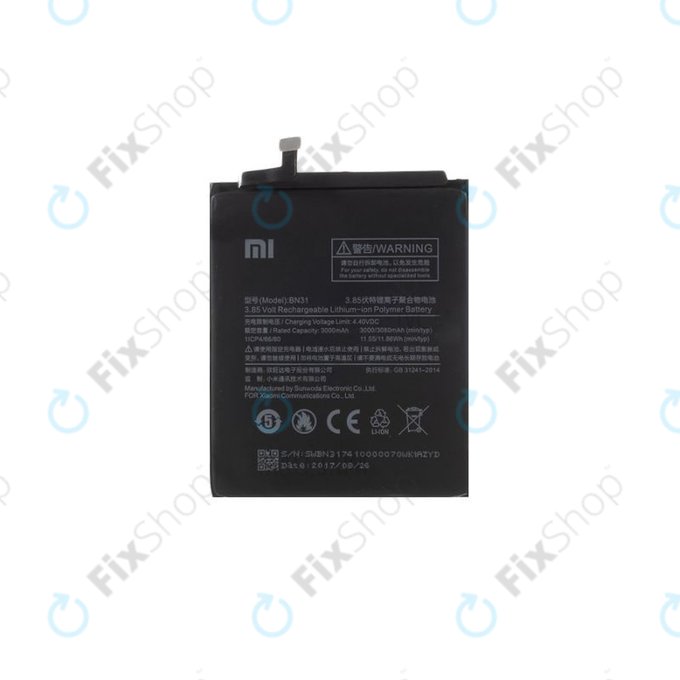 Xiaomi Redmi Note 5A, Redmi S2 (Redmi Y2) - Baterija BN31 3080mAh - 46BN31G05014 Genuine Service Pack
