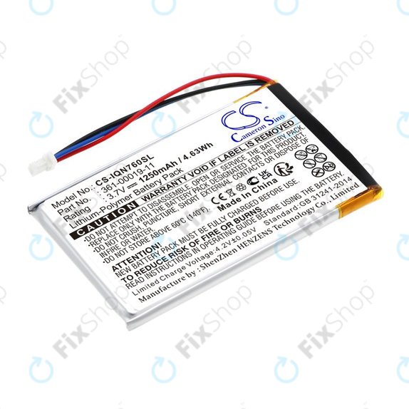 Baterija za Garmin Nüvi 700, 710, 760, 765, Nuvi 3590, 1250mAh, Li-Pol, 3.7V, 361-00019-11, HQ