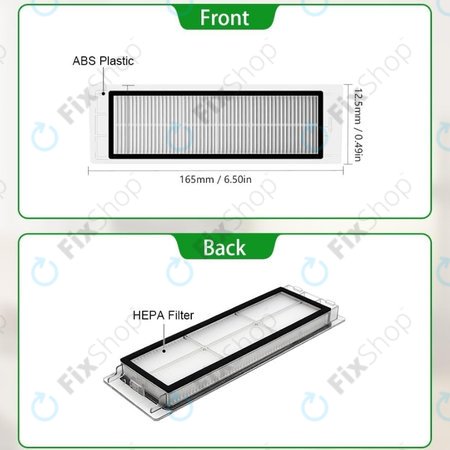 Xiaomi Roborock S5, S5 Max, S6, S6 MaxV, S6 Pure, E4, E5, Mijia 1S, Mi Robot Vacuum Mop 1S, Xiaowa E2, E3, Lite C10 - Filter za prah (2 kosa)