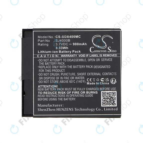 Baterija za SJCAM SJ4000, SJ5000, 900mAh, Li-Ion, 3.7V, SJ4000B, HQ