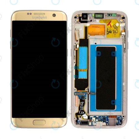 Samsung Galaxy S7 Edge G935F - LCD zaslon + steklo na dotik + okvir (Gold) - GH97-18533C, GH97-18594C, GH97-18767C Genuine Service Pack