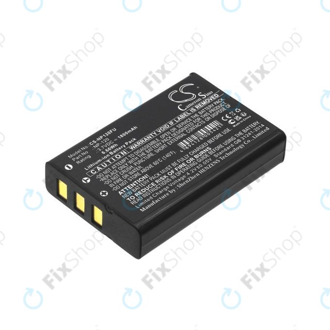 Baterija za Toshiba Camileo H30, FujiFilm NP-120, 1800mAh, Li-Ion, 3.7V, PX1657, HQ