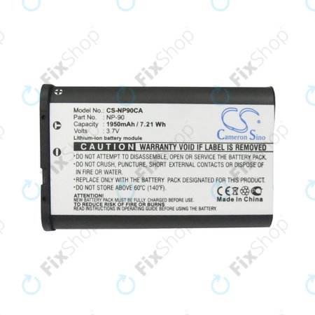 Baterija za Casio Exilim EX-H10, EX-FH100, EX-H15, EX-Z2000, EX-H20G, 1950mAh, Li-Ion, 3.7V, NP-90, HQ