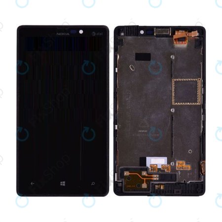Nokia Lumia 820 - LCD zaslon + steklo na dotik + okvir (Black) TFT