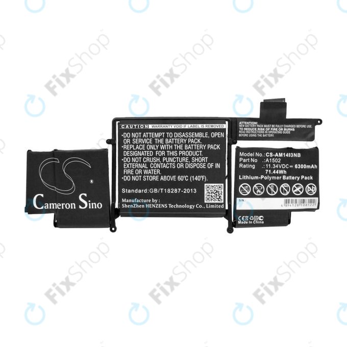 Apple MacBook Pro 13" A1502 (Late 2013 - Mid 2014) - Baterija A1493 6300mAh HQ