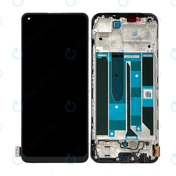 Realme 8 Pro - LCD zaslon + steklo na dotik + okvir (Black) TFT