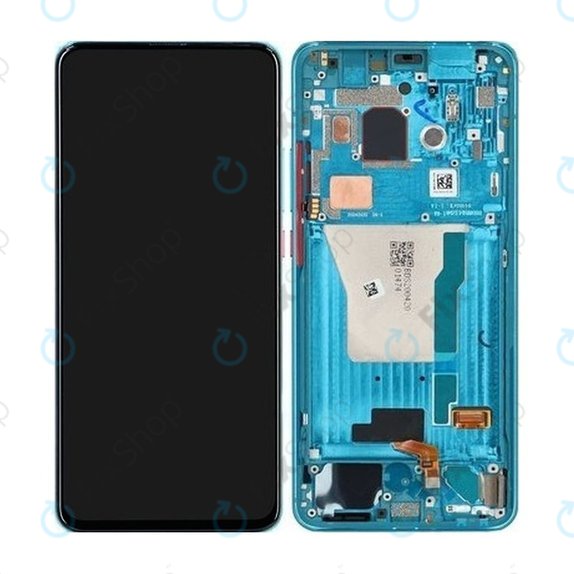 Xiaomi PocoPhone F2 Pro - LCD zaslon + steklo na dotik + okvir (Neon Blue) - 56000D0J1100 Genuine Service Pack