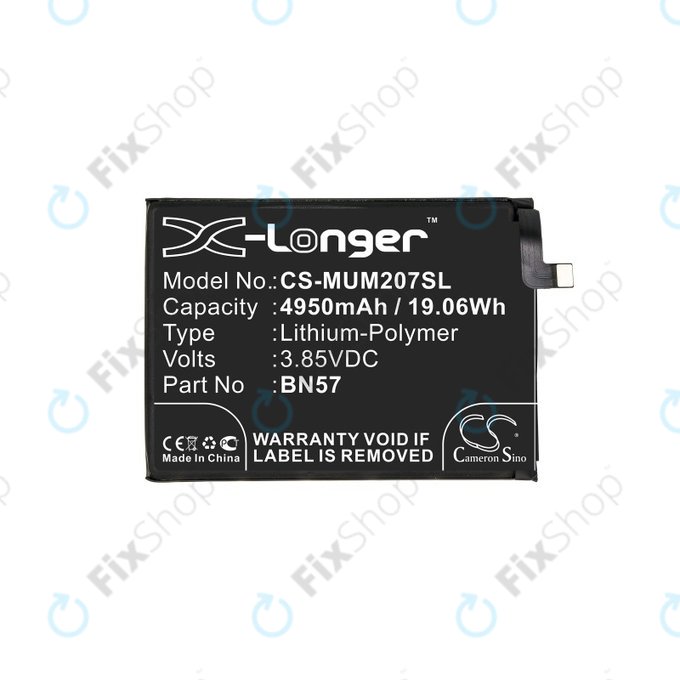 Baterija za Xiaomi Poco X3 NFC M2107J20CG, 4950mAh, Li-Pol, 3.85 V, BN57, HQ