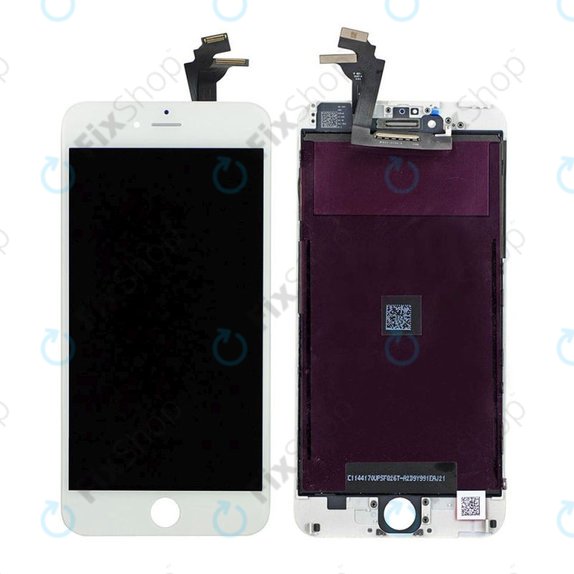 Zaslon za iPhone 6 Plus, White, Steklo na dotik z okvirjem
