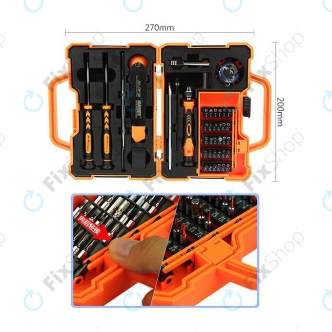 Jakemy JM-8139 - Komplet servisnih orodij za servis elektronike v profesionalnem kovčku 45 v 1