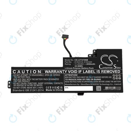 Baterija za Lenovo Thinkpad A285, T470, T480, 2050mAh, Li-Pol, 11.25V, 01AV419, HQ