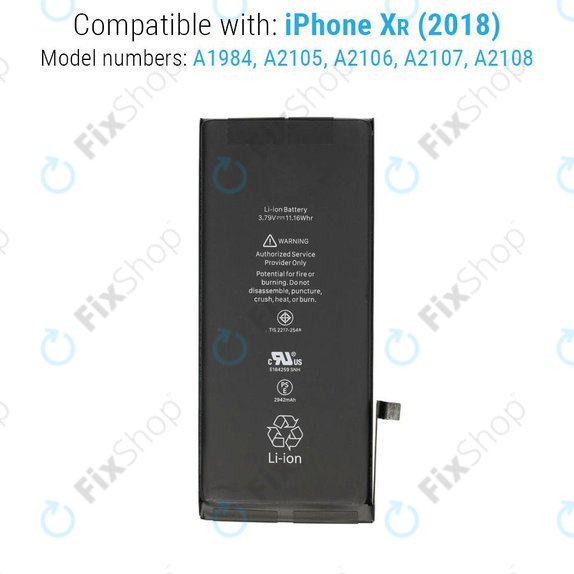 Baterija za iPhone XR, 2942mAh, Service Pack