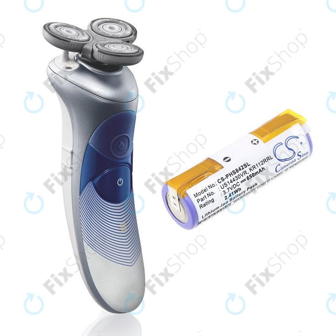 Baterija za Philips HS8420, 650mAh, Li-Ion, 3.7V, US14430VR, KR112RRL, HQ