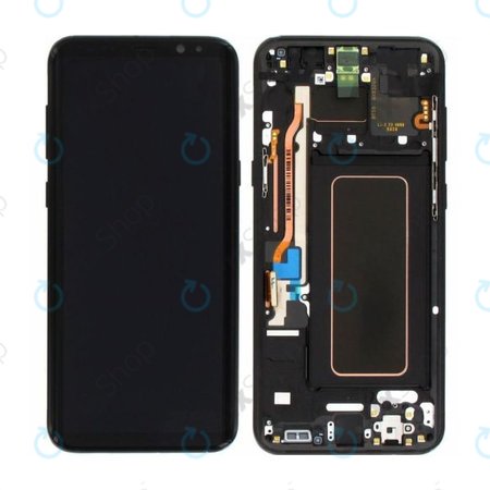 Samsung Galaxy S8 Plus G955F - LCD zaslon + steklo na dotik + okvir (Midnight Black) - GH97-20470A, GH97-20564A, GH97-20565A Genuine Service Pack