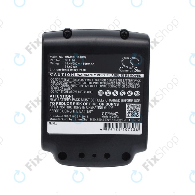 Baterija za Black & Decker ASL146BT12A, LBXR16, SSL20SB, 1500mAh, Li-Ion, 14.4V, BL1114, HQ