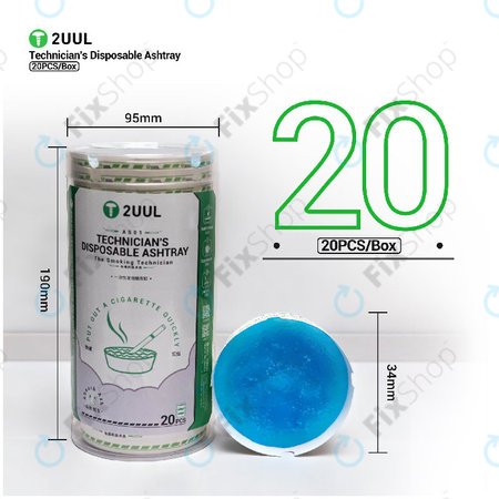 Enkratni pepelnik za tehnike, 2UUL AS01, 20 kos/škatla