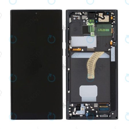 Samsung Galaxy S22 Ultra S908B - LCD zaslon + steklo na dotik + okvir (Phantom Black) OLED