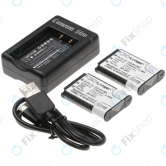 2 bateriji s polnilnikom zaSony Cyber-shot DSC-RX100, Cyber-shot DSC-WX300B, 1150mAh, Li-Ion, 7.4V, NP-BX1, HQ