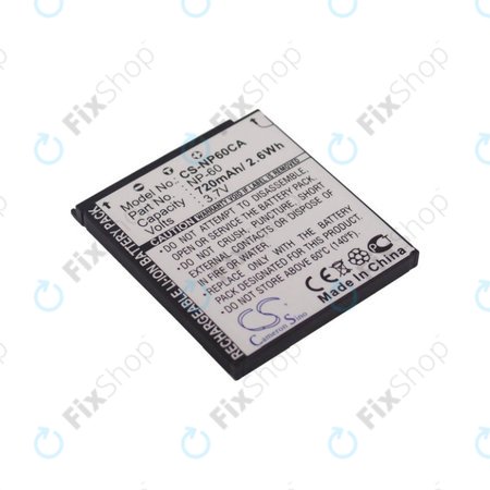 Baterija za Casio Exilim Zoom EX-Z19, EX-Z85, EX-Z9, 720mAh, Li-Ion, 3.7V, NP-60, HQ