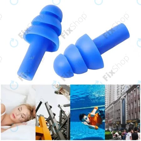 Mehki silikonski čepki za ušesa, modri, par