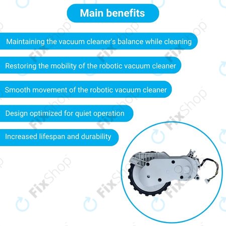 Xiaomi Mijia E10, E12, Mi Robot Vacuum Mop 2 Lite, 2 Pro - Kolo z Motorjem (Desno) (Bela)