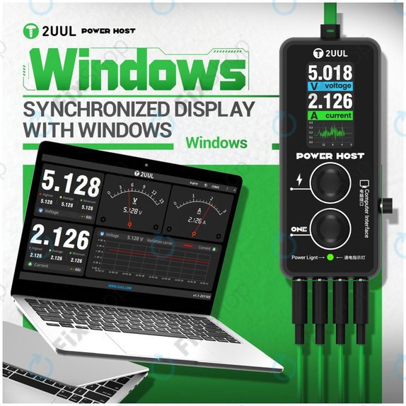 Digitalni USB-C tester napetosti in toka (Power Host), 2UUL PW15