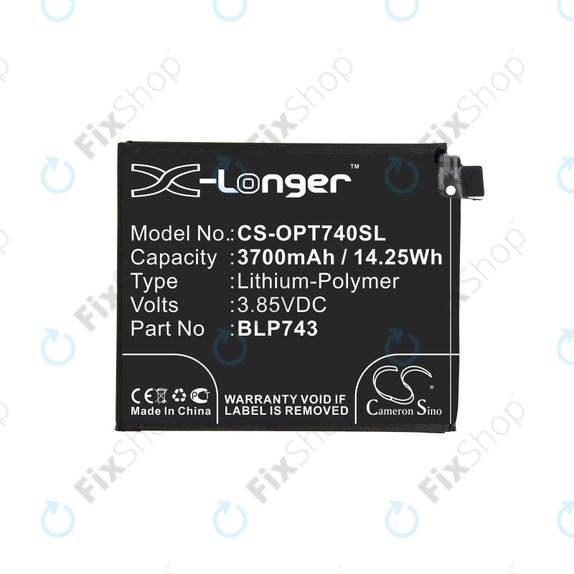 Baterija za OnePlus 7T, 3700mAh, Li-Pol, 3.85 V, BLP743, HQ